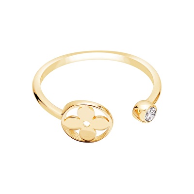 14 Ayar Sarı Altın Trend Çiçek Yüzük