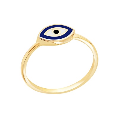 14 Ayar Sarı Altın Göz Figürlü Yüzük