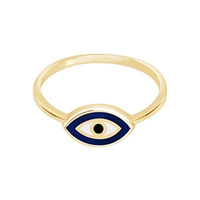 14 Ayar Sarı Altın Göz Figürlü Yüzük