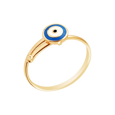 14 Ayar Sarı Altın Göz Figürlü Yüzük
