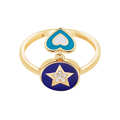 14 Ayar Sarı Altın Yıldız Figürlü Yüzük