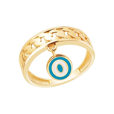 14 Ayar Sarı Altın Göz Figürlü Yüzük