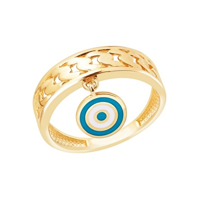 14 Ayar Sarı Altın Göz Figürlü Yüzük