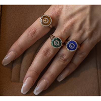 14 Ayar Sarı Altın Göz Figürlü Yüzük