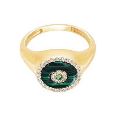 14 Ayar Sarı Altın Göz Figürlü Yüzük