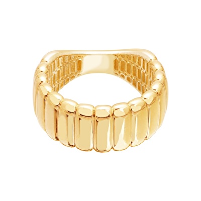 14 Ayar Sarı Altın Taşsız Kruvasan Yüzük