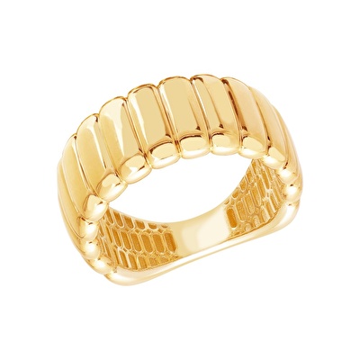 14 Ayar Sarı Altın Taşsız Kruvasan Yüzük