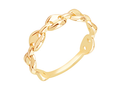 14 Ayar Sarı Altın Trend Zincir Yüzük