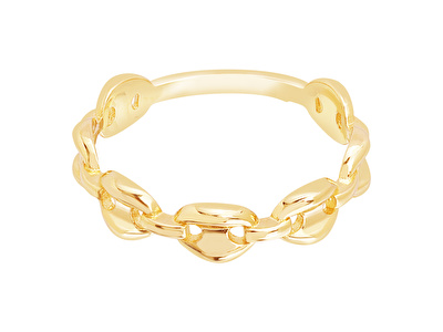 14 Ayar Sarı Altın Trend Zincir Yüzük