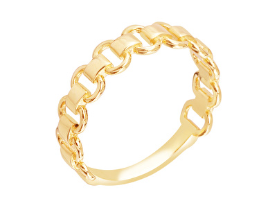 14 Ayar Sarı Altın Trend Zincir Yüzük