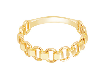 14 Ayar Sarı Altın Trend Zincir Yüzük