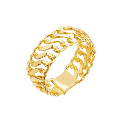 14 Ayar Sarı Altın Zincir Yüzük