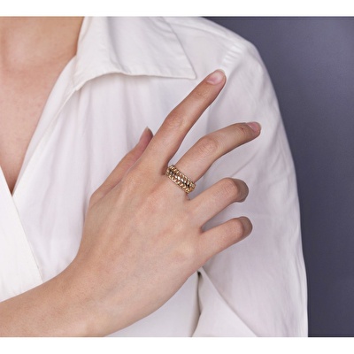 14 Ayar Sarı Altın Zincir Yüzük