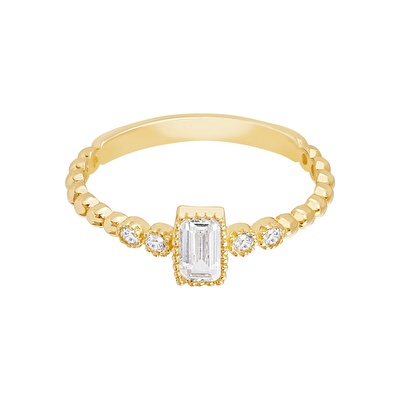 14 Ayar Sarı Altın Baget Yüzük