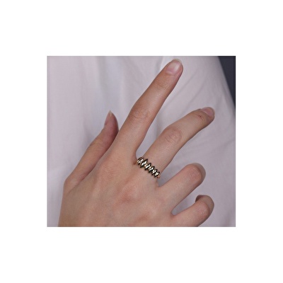 14 Ayar Sarı Altın Taşsız Trend Yüzük