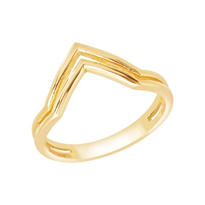 14 Ayar Sarı Altın Trend Minimal Yüzük