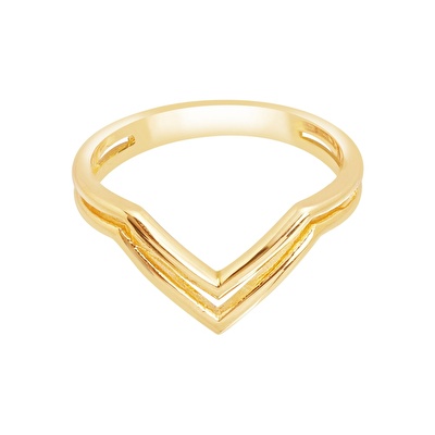 14 Ayar Sarı Altın Trend Minimal Yüzük