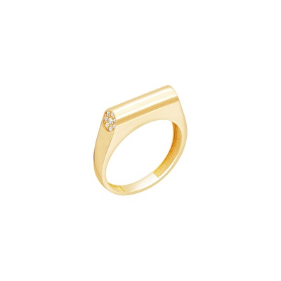 14 Ayar Sarı Altın Trend Minimal Yüzük
