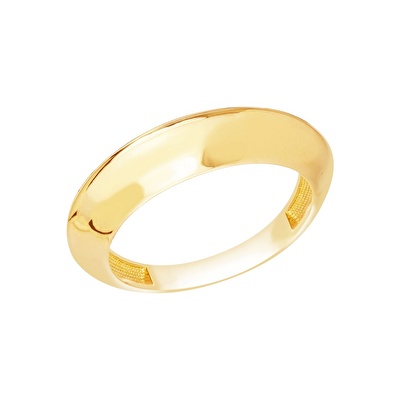 14 Ayar Sarı Altın Trend Disk Yüzük