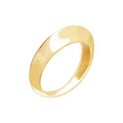 14 Ayar Sarı Altın Trend Disk Yüzük