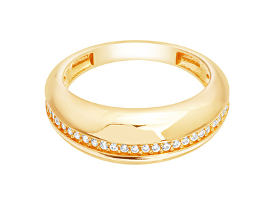 14 Ayar Sarı Altın Taşlı Trend Yüzük