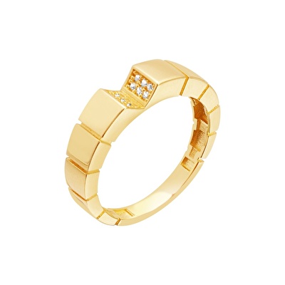 14 Ayar Sarı Altın Minimal Yüzük