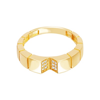 14 Ayar Sarı Altın Minimal Yüzük