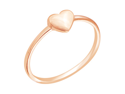14 Ayar Rose Altın Kalp Figürlü Yüzük