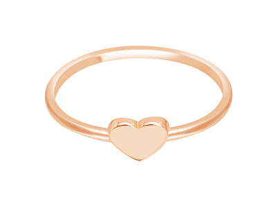 14 Ayar Rose Altın Kalp Figürlü Yüzük