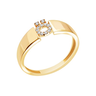 14 Ayar Sarı Altın Ö Harf Yüzük