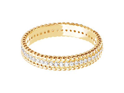 14 Ayar Sarı Altın Taşlı Trend Yüzük