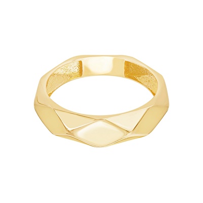 14 Ayar Sarı Altın Trend Prizma Yüzük