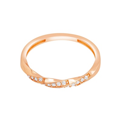 14 Ayar Rose Altın Taşlı Burgu Yüzük