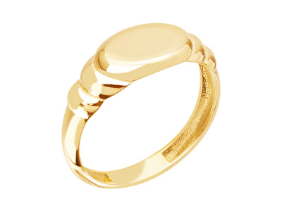 14 Ayar Sarı Altın Plaka Harf Yüzük