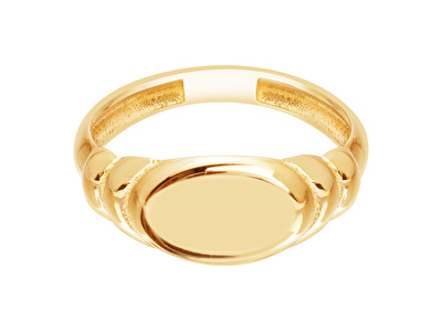 14 Ayar Sarı Altın Plaka Harf Yüzük