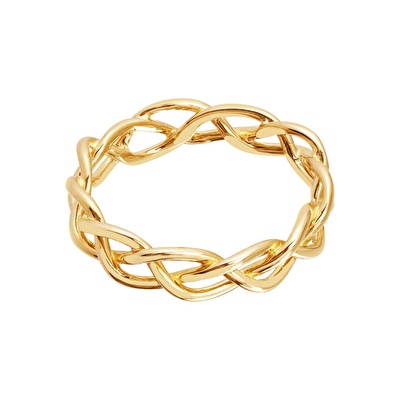 14 Ayar Sarı Altın Zincir Yüzük