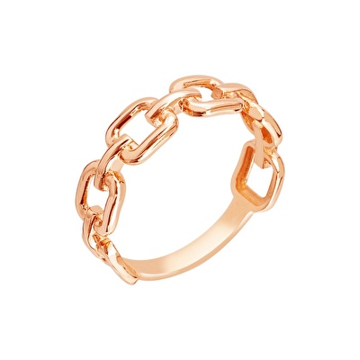 14 Ayar Rose Altın Trend Zincir Yüzük