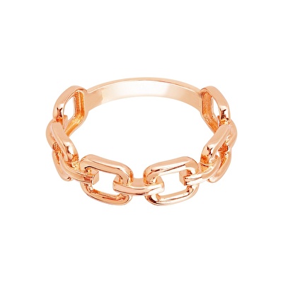 14 Ayar Rose Altın Trend Zincir Yüzük