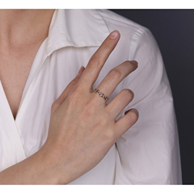 14 Ayar Rose Altın Taşsız Yüzük