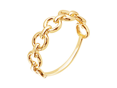 14 Ayar Sarı Altın Trend Zincir Yüzük