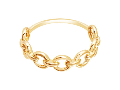 14 Ayar Sarı Altın Trend Zincir Yüzük