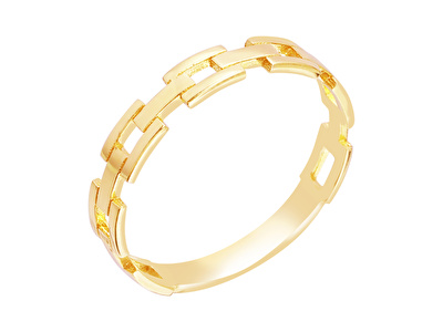 14 Ayar Sarı Altın Zincir Yüzük