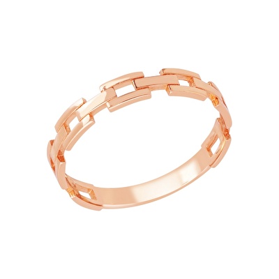 14 Ayar Rose Altın Zincir Yüzük