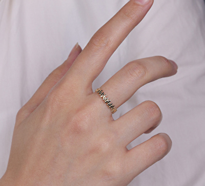 14 Ayar Sarı Altın Zigzak Yüzük