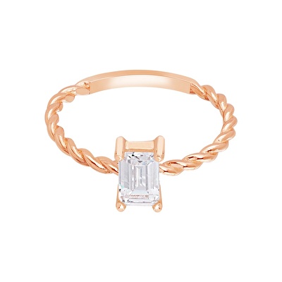 14 Ayar Rose Altın Baget Yüzük