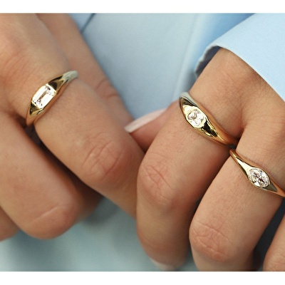 14 Ayar Sarı Altın Serçe Parmak Yüzük