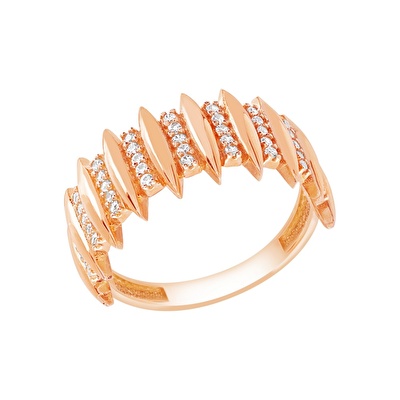 14 Ayar Rose Altın Taşlı Yüzük