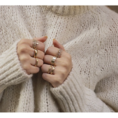 14 Ayar Sarı Altın Bombe Yüzük