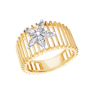 14 Ayar Sarı Altın Trend Yüzük