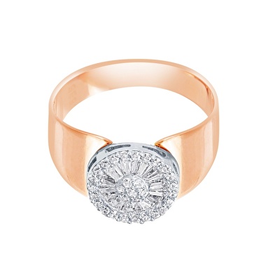 14 Ayar Rose Altın Baget Yüzük